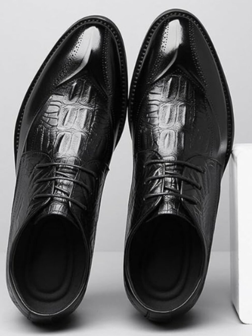 Mens 9 Invisible Height Increasing 3.4" Lace-Ups Leather Brogues Business Shoes